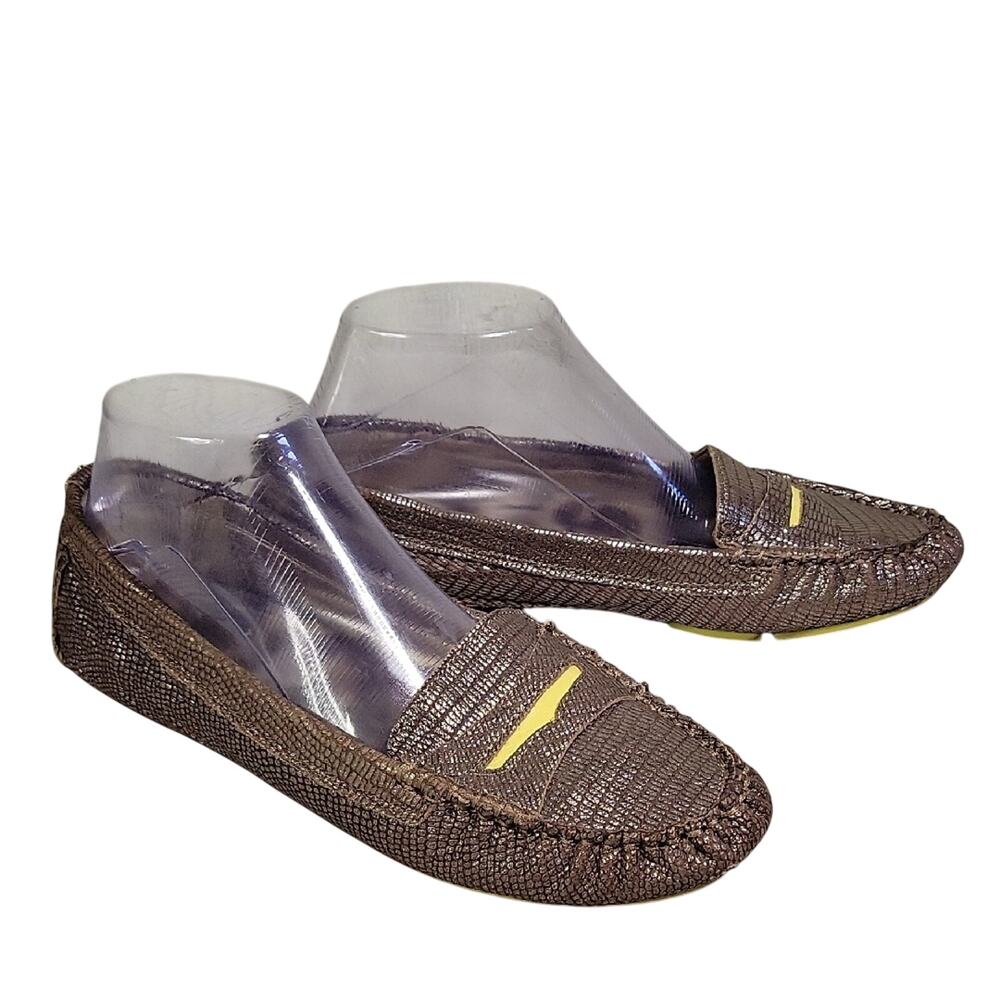 Sam Edelman Jones Bronze Leather Penny Loafers Womens Size 8.5